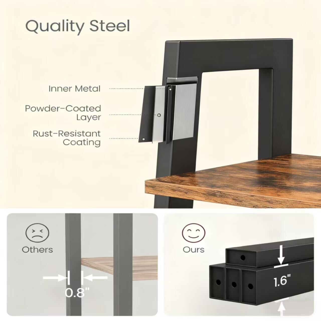 4-Tier Ladder Shelf with High Load Capacity for Multi-Space Storage