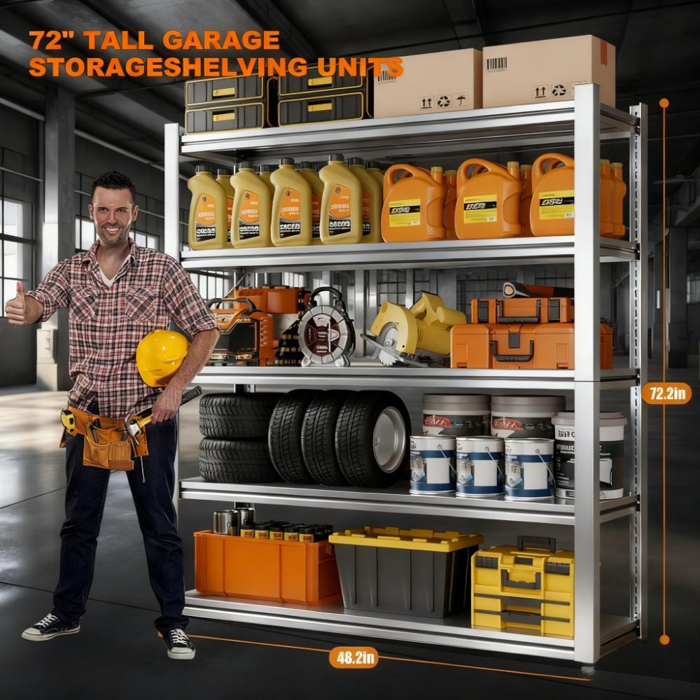 48.2" Heavy Duty Storage Rack 3000LBS 5-Tier Adjustable