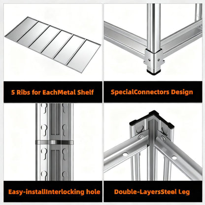 5-Tier Heavy Duty Rack 3500LBS Capacity Adjustable Industrial Style