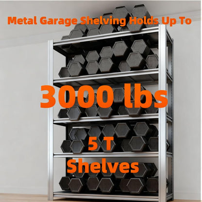 5-Tier Heavy Duty Rack 3500LBS Capacity Adjustable Industrial Style