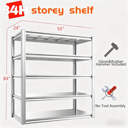 5-Tier Heavy Duty Rack 3500LBS Capacity Adjustable Industrial Style