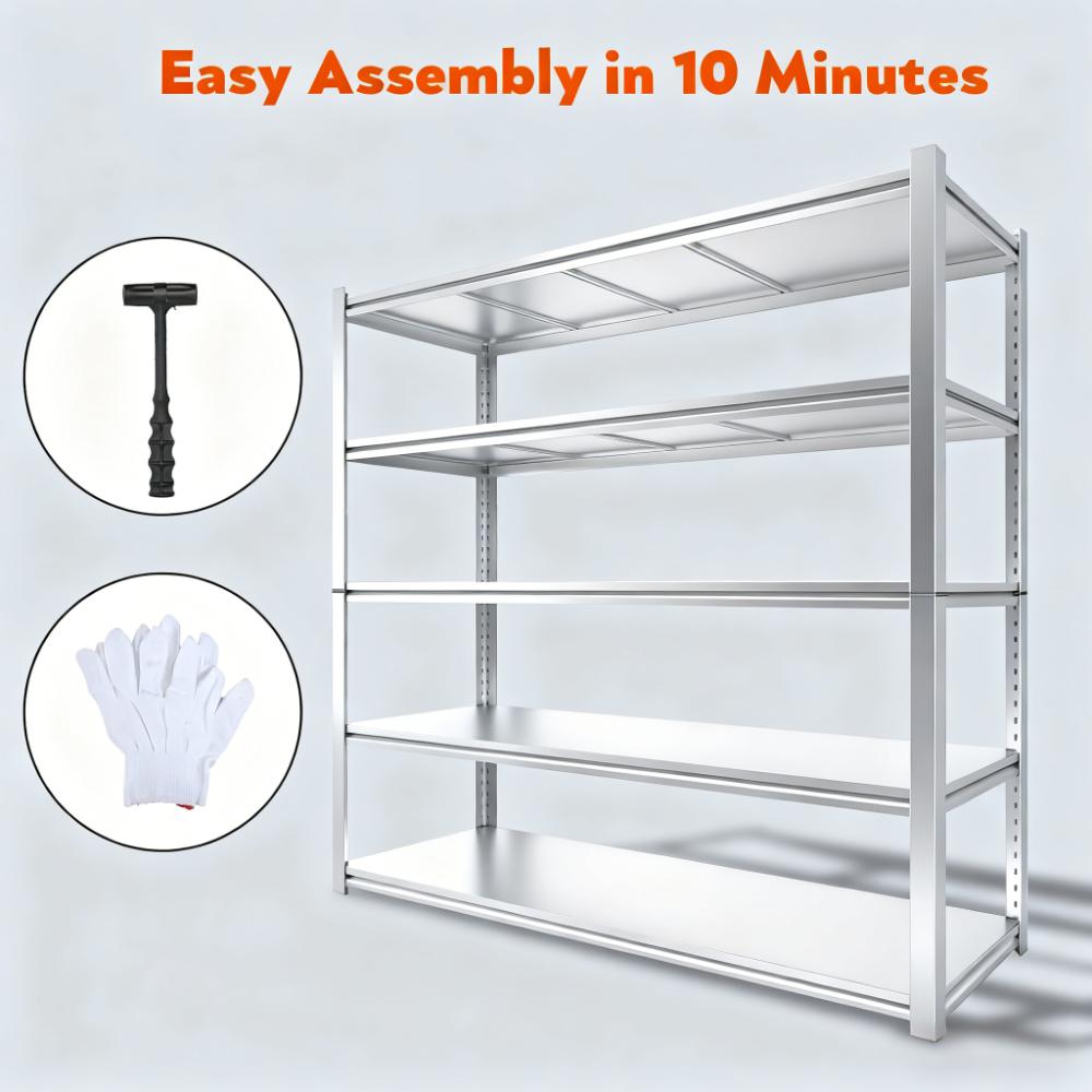 48.2" Heavy Duty Storage Rack 3000LBS 5-Tier Adjustable