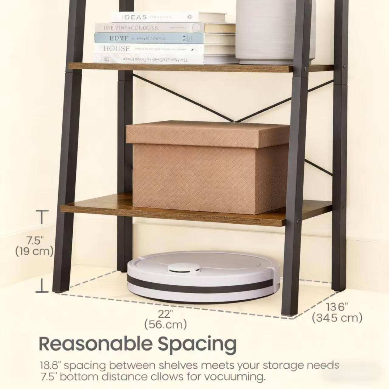 4-Tier Ladder Shelf with High Load Capacity for Multi-Space Storage