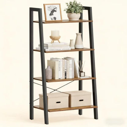 4-Tier Ladder Shelf with High Load Capacity for Multi-Space Storage