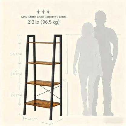 4-Tier Ladder Shelf with High Load Capacity for Multi-Space Storage