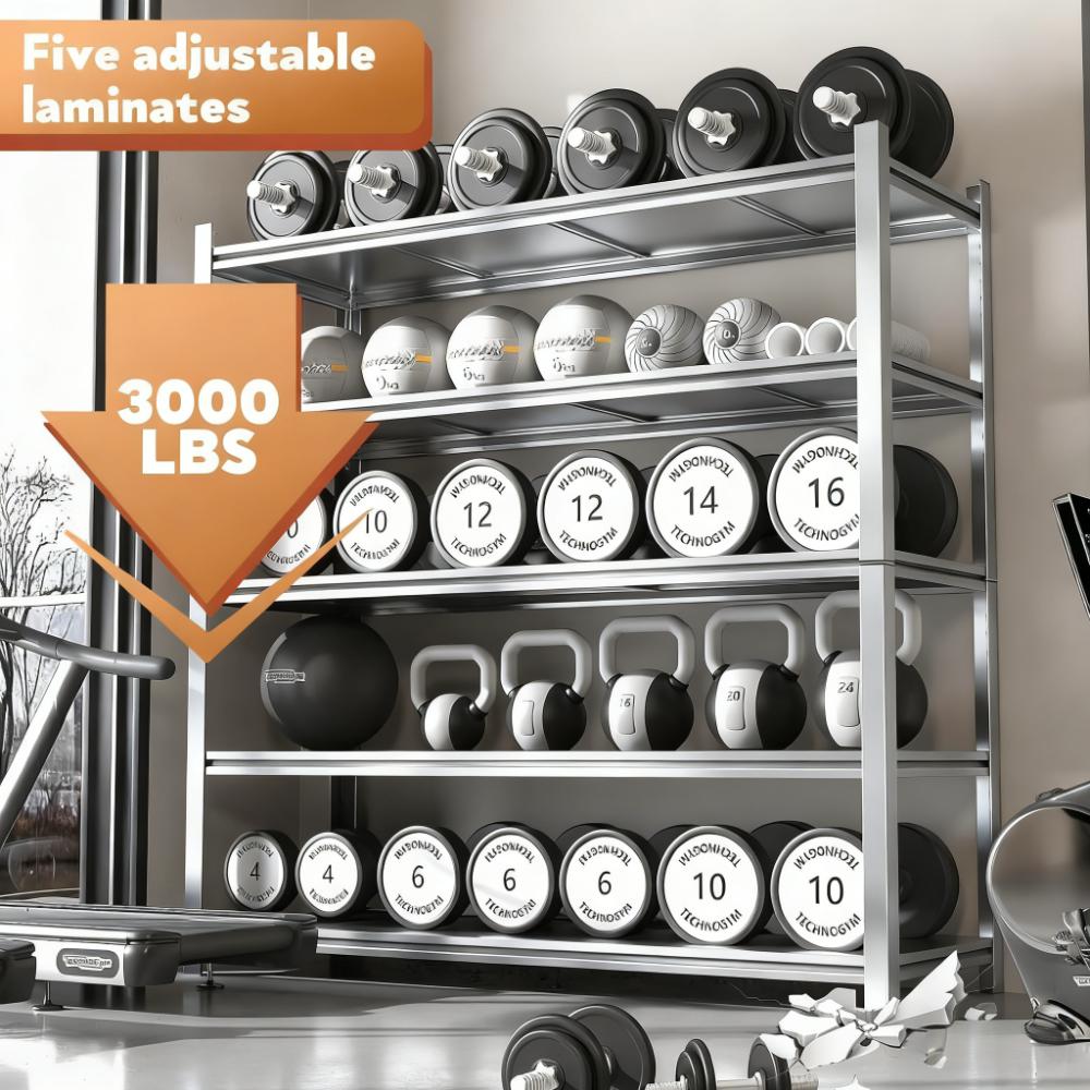 48.2" Heavy Duty Storage Rack 3000LBS 5-Tier Adjustable